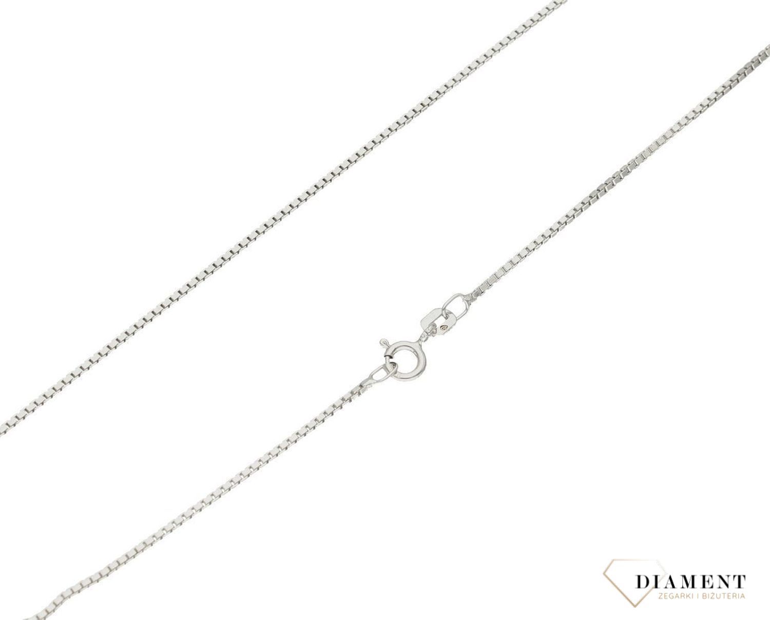 Srebrny łańcuszek 925 kostka 1,5 mm rodowany DIA-LAN-2092R-22-925 1,5mm. Srebrny łańcuszek rodowany najwyższej próby srebra 925. Łańcuszek srebrny o splocie kostki idealny na prezent. Łańcuszek srebrny damski o wadze 3,20 gram i sz.jpg